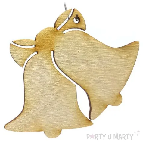 zawieszka drewniana swiateczne dzwonki 63 x 76 mm 10 szt