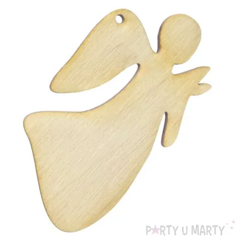 zawieszka drewniana swiateczny aniol 74 x 85 mm