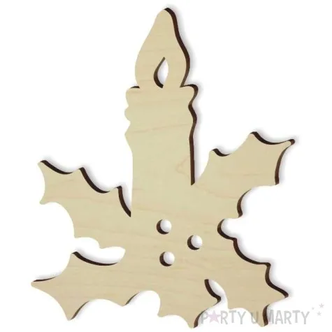 zawieszka drewniana swiateczny stroik 65 x 80 mm 10 szt