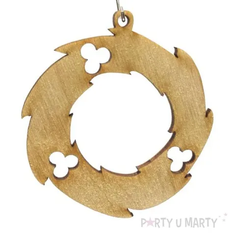 zawieszka drewniana swieteczny wieniec 57 x 61 mm 10 szt