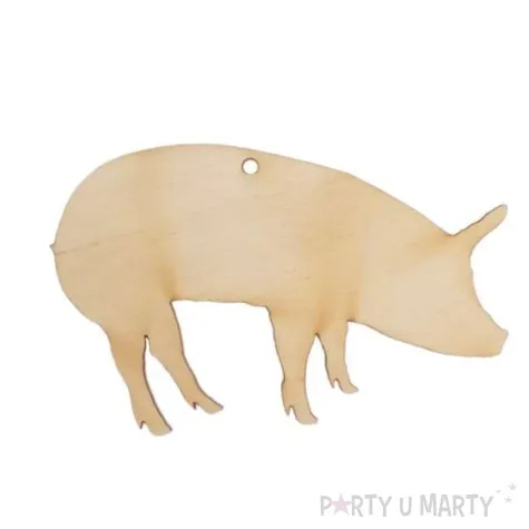 zawieszka drewniana swinia 100x67 mm