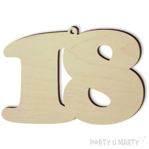 zawieszka drewniana urodziny 18 88 x 60 mm