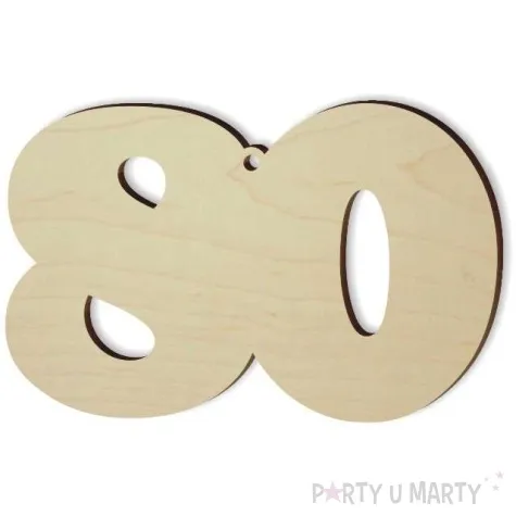 zawieszka drewniana urodziny 80 94 x 60 mm