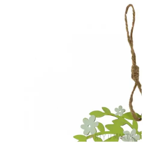 zawieszka drewniana wieniec zajac ostern zielony arpex 11 cm