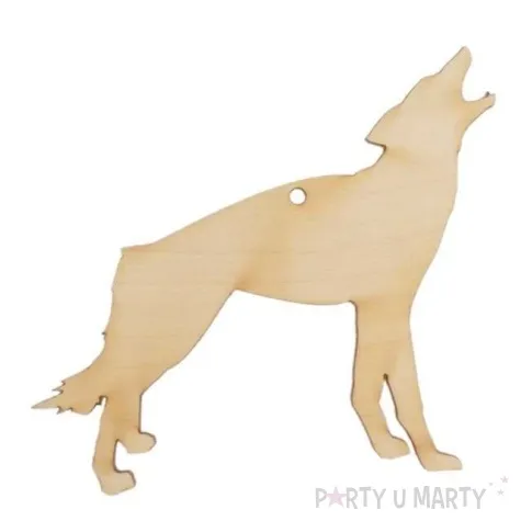 zawieszka drewniana wilk 116x76 mm