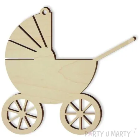 zawieszka drewniana wozek 85 x 81 mm 10 szt