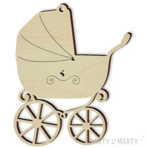 zawieszka drewniana wozek stary 67 x 83 mm 10 szt