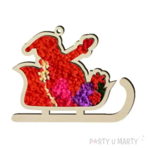 zawieszka drewniana wyklejanka mikolaj 105 x 85 mm