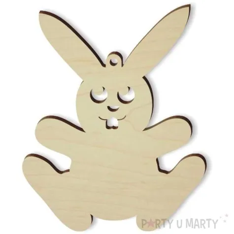 zawieszka drewniana zajac happy 70x85 mm