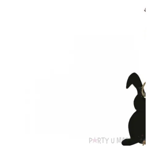 zawieszka drewniana zajac i pisanka gladki czarno bialy arpex 30 cm