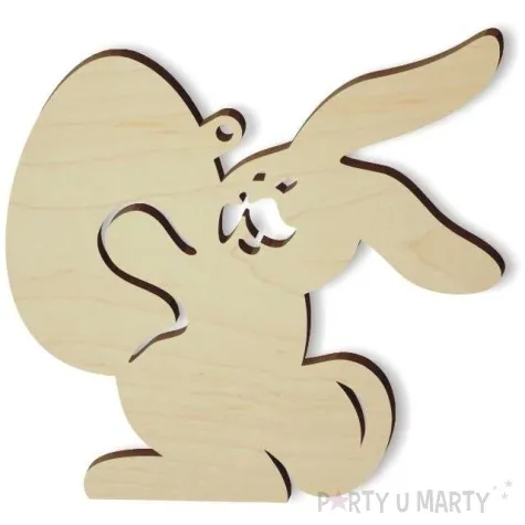 zawieszka drewniana zajac z jajkiem 85x80 mm 10 szt