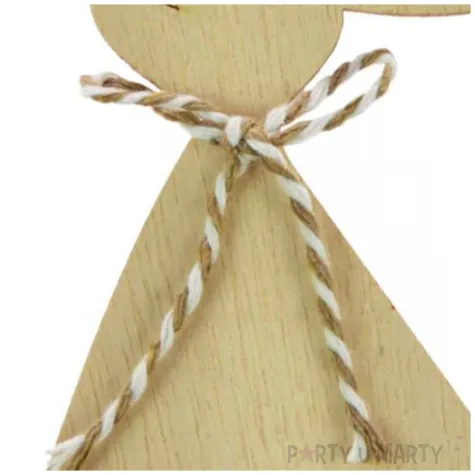 zawieszka drewniana zajaczek w bezowa kokardka arpex 11cm