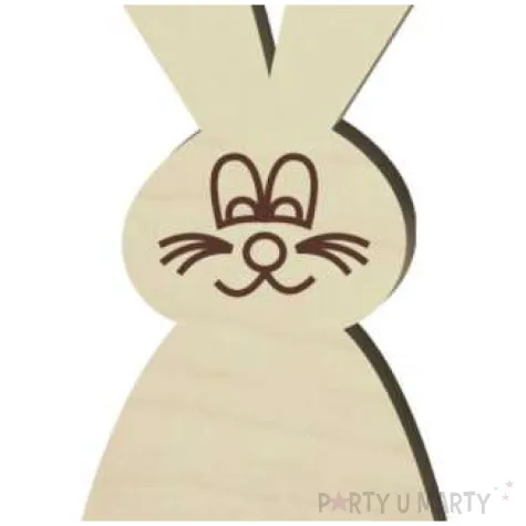 zawieszka drewniana zajaczek z wasami 40x90 mm