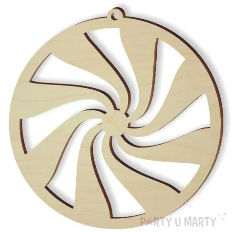 zawieszka drewniana zakrecona 80 x 80 mm