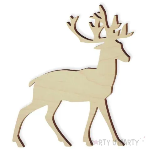 zawieszka drewniana zwierzeta jelen 86x101 mm