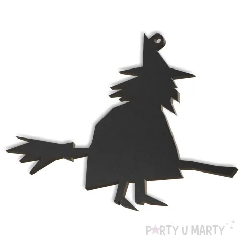 zawieszka hdf czarownica na miotle czarna 103 x 79 mm