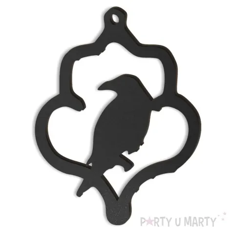 zawieszka hdf kruk czarna 70 x 90 mm