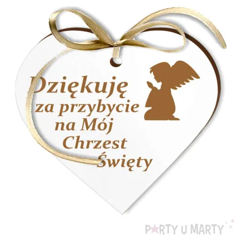 zawieszka hdf podziekowania chrzest sw aniolek bialy 5 cm 5 szt
