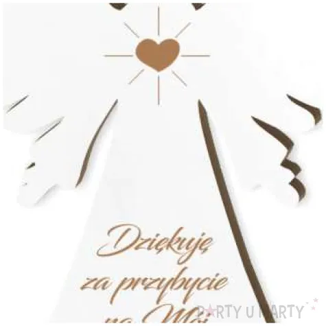 zawieszka hdf podziekowania chrzest sw aniolek bialy 9 cm