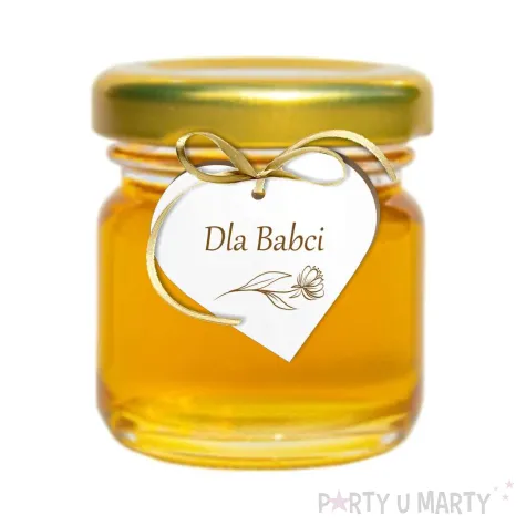 zawieszka hdf serduszko dla babcia bialy 10 szt