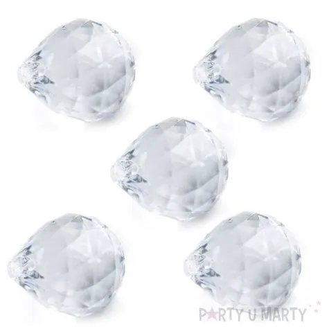 zawieszka kula bezbarwna 3 5x4 1cm 5 szt