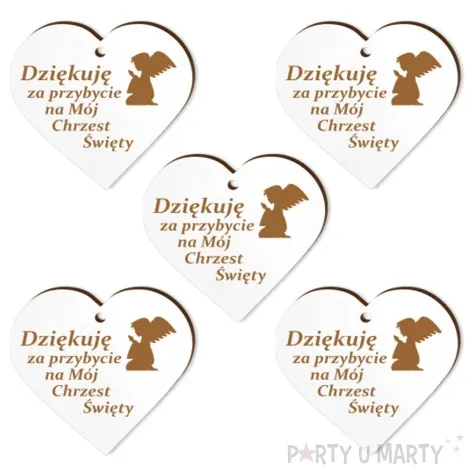 zawieszka laminowana podziekowania chrzest sw aniolek 5 cm 5 szt