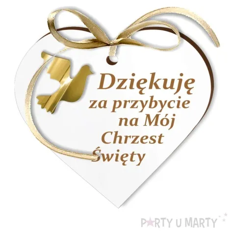 zawieszka laminowana podziekowania chrzest sw zloty akryl 5 cm 5 szt