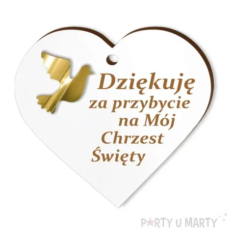 zawieszka laminowana podziekowania chrzest sw zloty akryl 5 cm 5 szt