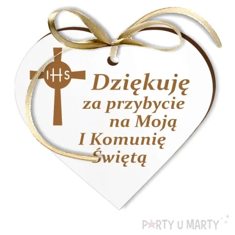 zawieszka laminowana podziekowania komunia sw krzyz 5 cm 5 szt