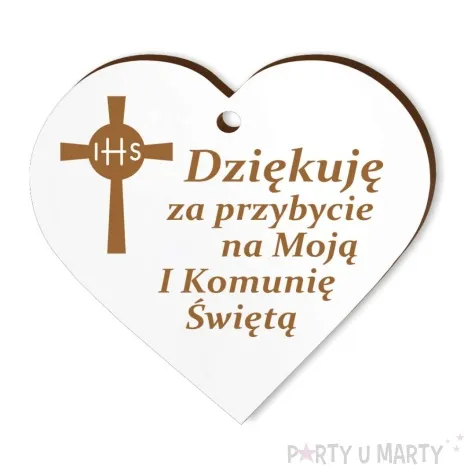 zawieszka laminowana podziekowania komunia sw krzyz 5 cm 5 szt