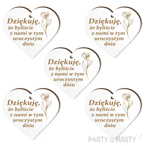 zawieszka laminowana podziekowania uniwersal kwiat 5 cm 5 szt