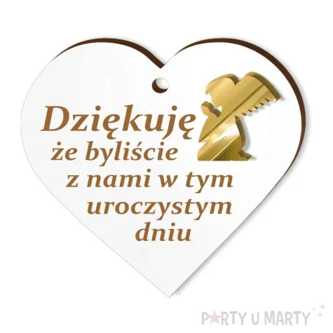 zawieszka laminowana podziekowania uniwersal zloty akryl 5 cm 5 szt