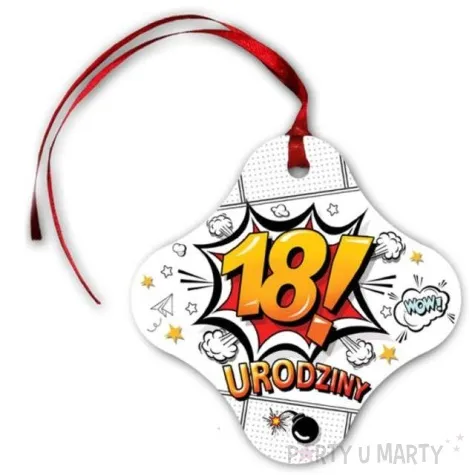 zawieszka na butelke 18 urodziny 20 szt