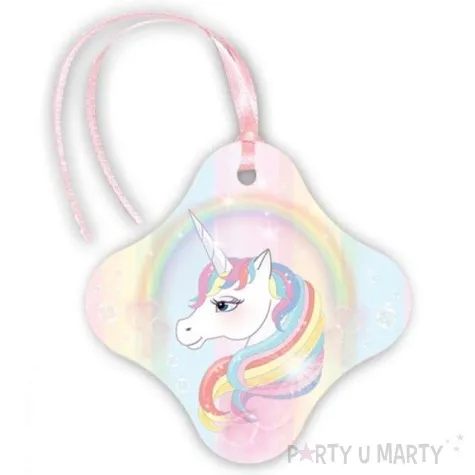 zawieszka na butelke jednorozec teczowy 20 szt