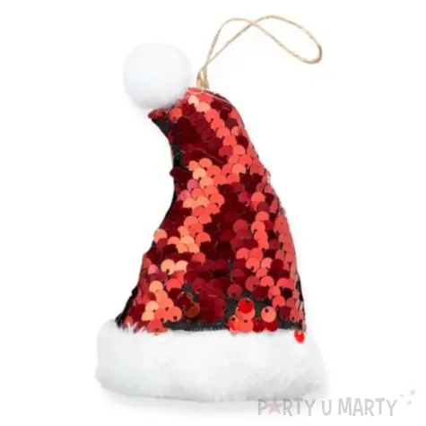 zawieszka na choinke cekinowa czapeczka partypal 11 cm