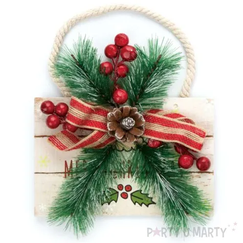 zawieszka na choinke stroik merry christmas partypal 19 x 18 cm