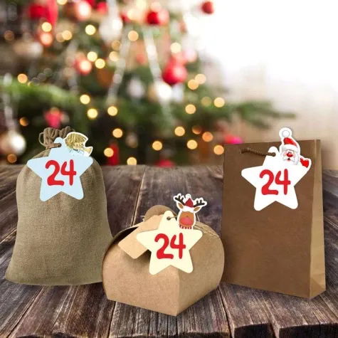 zawieszka papierowa kalendarz adwentowy aniolek 45 mm 24 szt