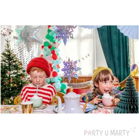 zawieszki choinkowe sniezynki opalizujace partydeco 15 25 cm 6 szt