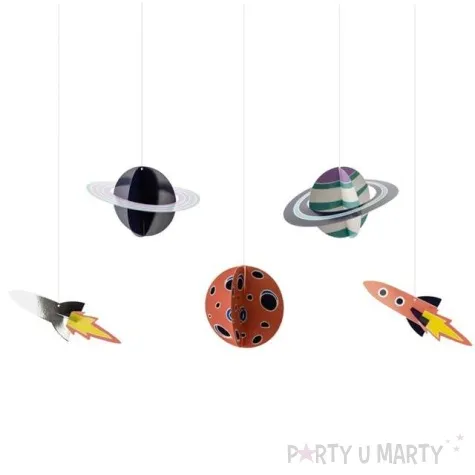 zawieszki dekoracyjne kosmos mix partydeco 5 szt