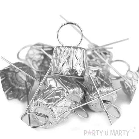 zawieszki do bombek male zaczepy srebrny czakos 10 szt