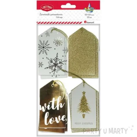 zawieszki do prezentow boze narodzenie choinka with love titanum 60 x 110 mm