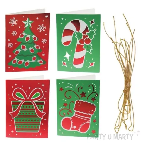 zawieszki do prezentow boze narodzenie metalizowany mix titanum 70x80mm 8 szt