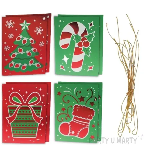 zawieszki do prezentow boze narodzenie metalizowany mix titanum 70x80mm 8 szt