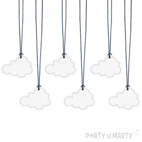 zawieszki do prezentow chmurka mix 6 szt