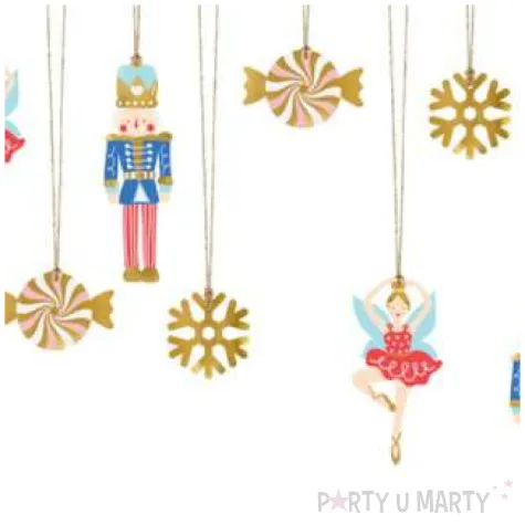 zawieszki do prezentow dziadek do orzechow mix partydeco 12 szt