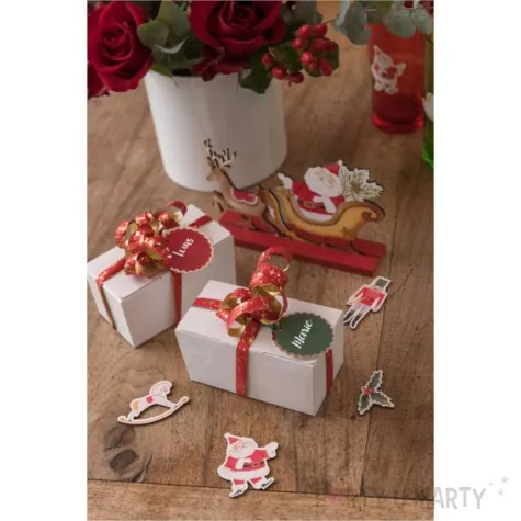 zawieszki do prezentow kolko z ornamentem santex zielony 6 szt