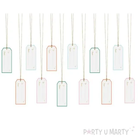 zawieszki do prezentow prezenty mix partydeco 12 szt