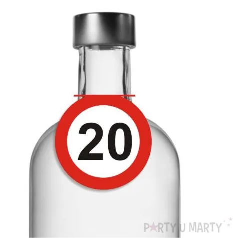 zawieszki na alkohol urodziny 20 traffic birthday 10 szt