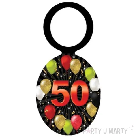zawieszki na alkohol urodziny 50 black balloons 20 szt