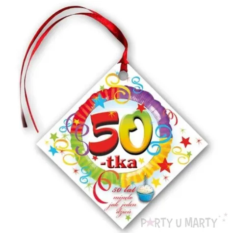 zawieszki na alkohol urodziny 50 teczowe 20 szt